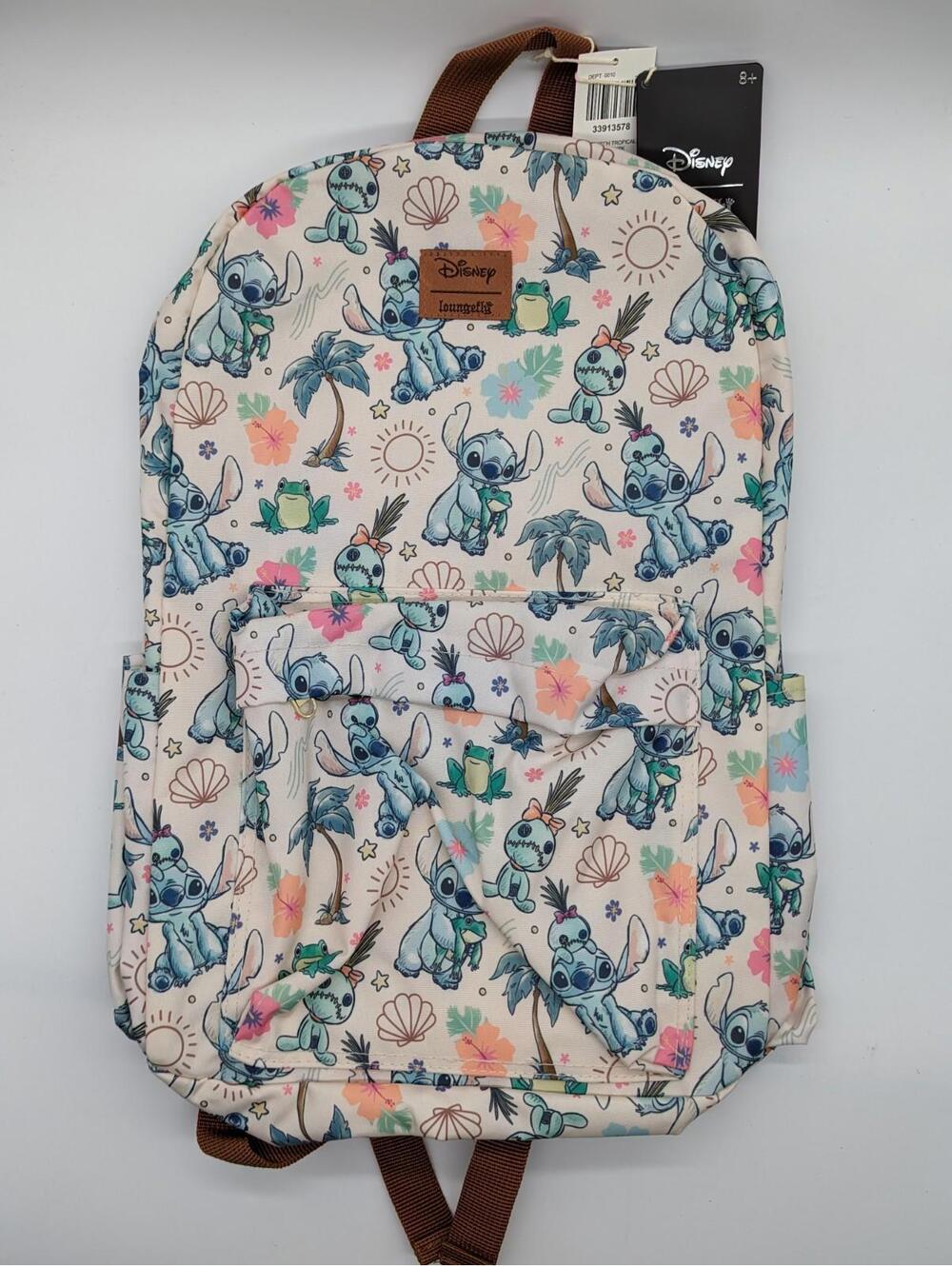 Loungefly Disney Lilo & Stitch Scrump Tropical Print Large Canvas Backpack New! - Picture 5 of 9